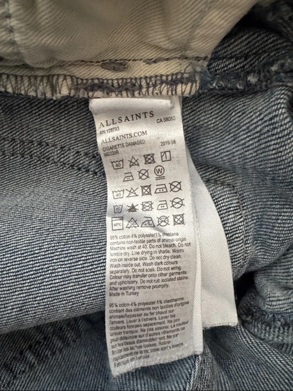 All Saints slim skinny